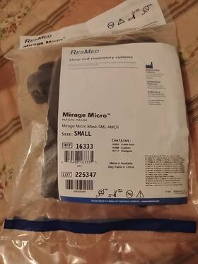 16333 Resmed Mirage Micro Nasal Cpap Mask With Headgear - Small