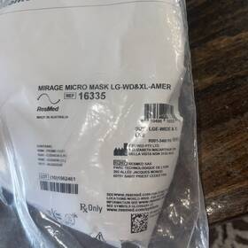 16335 Resmed Mirage Micro Nasal Cpap Mask With Headgear - Lg-wd And Xl