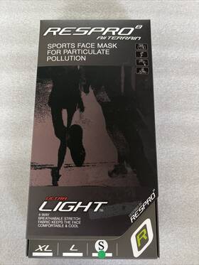 Respro 656654004330 All Terrain Ultralight Sport Face Mask Particulate Pollution Small- Black