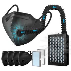 B09lr24shj Rsenr Wearable Electric Air Purifier Mask Hepa Filter Dust Work 3 Speeds