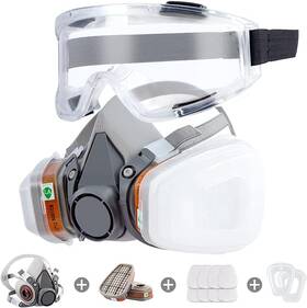 Ruiqier 726084767683 Respirator Mask Reusable Half Face Cover Gas With Safety Glasses Paint Fa