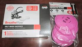 311-2017 Sas Safety Breathemate Half-mask Respirator - Medium With 4 P100 Filters