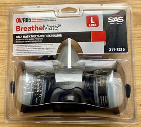 311-3215 Sas Safety Respirator Half Mask By Breathemate Ov/r95 Large Comfortable Fit