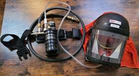 51854 Sata Vision 2000 Respirator Full Hood Mask Fresh Air System And Belt Filter