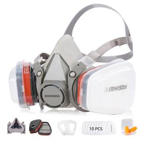 Pa0001 Skrmisda Reusable Respirators Half Face Respirator With 10 Active Cotton Res