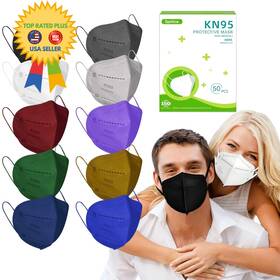 Kd-02 Spellow Kn95 Face Masks For Men Women - 50 Pack 10 1 Count Of Multicolor