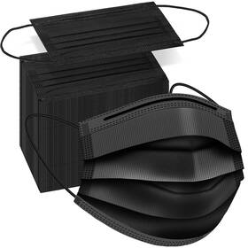 Gk-002a Srhmx 100 Pack Disposable Face Masks 3 Layer 1 Count Of Black