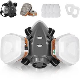 Stsvm 761312377975 Respirator Mask Reusable Half Face Cover Gas Filters Professional Brea