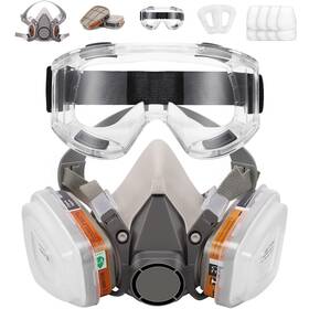 Tangs 781454907335 Reusable Respirator With Safety Glasses And Filters For Painting Organic V