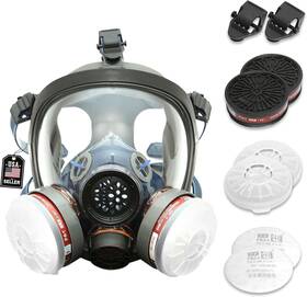 Tesoro Moda 100956365809 Full Face Organic Vapor Respirator - Protective Eye And Nose Shield With Anti-fog