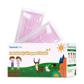 Hy-pfm-01 Tomrickcare Pink Kids Disposable Face Mask 50 Count Pack Of 1 Kids-pink2