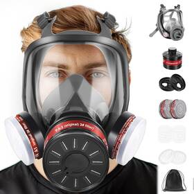 Ttyzc 726084959897 Full Face Respirator Mask Reusable Gas Chemical Nuclear Dust With Filters