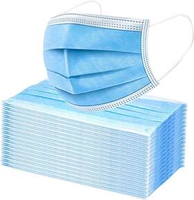 Unknown 759840815304 Premium Disposable Blue Face Mask Soft On Skin Pack Of 3-ply Masks Facial