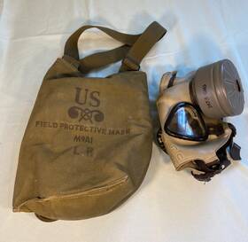 M9a1 Usgi Us Military Gas Mask Medium Green With Carry Bag Filter-korean War Era