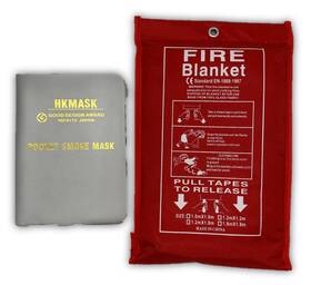 Vitonus 684910711517 Fire Escape/smoke Escape Blanket And Hood Combo