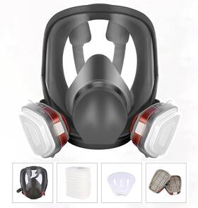 6800 Wakyflx 445027419429 Reusable Full Face Respirator Cover - For Paint Dust Chemicals Sanding