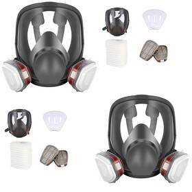 6001 Wakyflx 739361654767 Full Face Respirator Mask 6800 Gas With Filters -