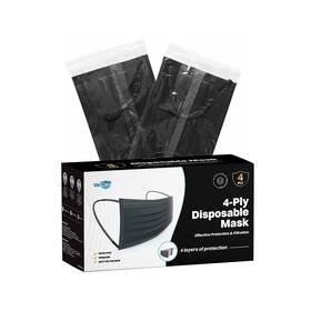 Wmn100086 Wecare 4-ply Disposable Face Mask Adult Classic Black 50/box