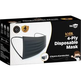 Wmn100124 Wecare Disposable Face Mask Kids Black 50/pack