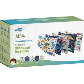 Wmn100128 Wecare Disposable Face Masks Kids Assorted Dinosaur Designs 50/pack