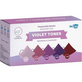 Wmn100135 Wecare Disposable Face Masks Assorted Violet Tones 50/pack