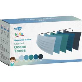 Wmn100136 Wecare Disposable Face Masks Kids Assorted Ocean Tones 50/pack