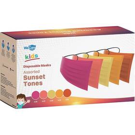 Wmn100137 Wecare Disposable Face Masks Kids Assorted Sunset Tones 50/pack
