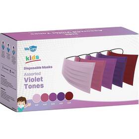 Wmn100138 Wecare Disposable Face Masks Kids Assorted Violet Tones 50/pack