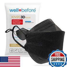 B0crjw89sj Well Before 3d Kn95 Disposable Face Masks Adjustable Ear Loops Medium Black Pack