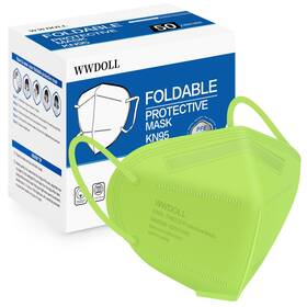 B09dnzwt4z Wwdoll Kn95 Face Mask 50-pack 5-layer Breathable Green