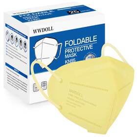 B09dpm9wbr Wwdoll Kn95 Face Mask 25 Pack 5-layer Breathable Masks Yellow