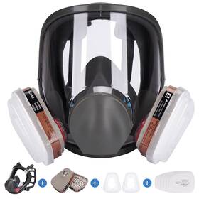 Wytcyic 709345661586 Reusable Full Face Respirator Gas Cover Organic Vapor Mask And Anti-fog Dust