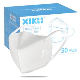 Kn95 Xikii 614234802431 Face Masks 50 Pack 5-ply Breathable And High Elastic Ear White