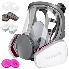 Xinbtk 749346592427 17 In 1 Full Face Respirator Mask Reusable - Gas Cover Organic Vapor Res