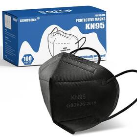 Senn02 Xsndsenn 100 Pcs Kn95 Face Masks Black 5 Layer Cup Dust Count Pack Of 1