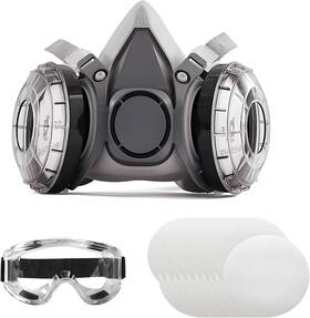 Fc620 Yehenarn 726084916562 Respirator Mask With Filters And Safety Glasses 20 Spare Dust Pads Reusable Ha