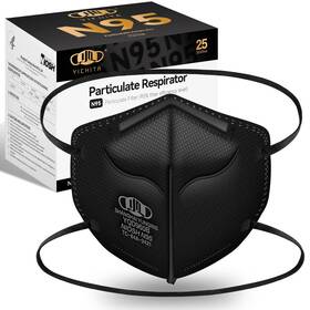 Yqd960b Yq Yichita N95 Mask Niosh Approved 25-pack 1 Count Pack Of 25 - Black