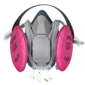 Mask-002 Zekkip Quick Latch Paint Respirator Mask - Half Face Reusable Dust Gas Re