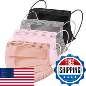 B0fy6949w4 Ziye 500 Pcs Disposable Face Masks Breathable 3 Layer Nose Clip Elastic Earloop Multi