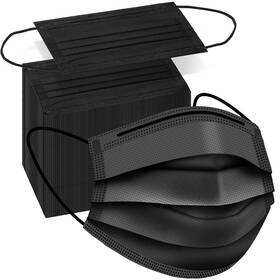 Ztanps 763971371691 100 Pcs Disposable Face Masks 1 Count Pack Of Black-100pcs