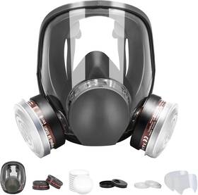 Zxich 313099516537 Full Face Respirator Gas Mask Reusable With Filters For Paint Spray Dust Chemicals