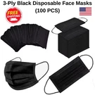 100 Pcs Disposable Face Non Medical Surgical 3 Ply Ear Loop Black Masks Usa. Fixed Price $10.99.