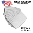 20 Pack 2.5PM Activated Carbon Filter Insert For Adult Face Mask Pocket Usa Ship. Fixed Price $9.95.