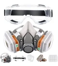 Respirator Reusable Half Face Cover Gas Mask With Safety Glasses, Filters. Fixed Price $13.73.