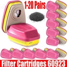 1-20 Pairs For 3M 60923 Organic Gas Replacement Respirator Cartridge/filter New. Fixed Price $79.99.