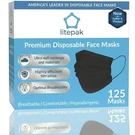 Litepak 125-PACK Disposable Face Mask Premium Count (pack Of 125), Black. Fixed Price $16.44.