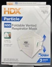 Hdx Foldable Vented Respirator Face Masks 3 Pack New. Fixed Price $6.00.