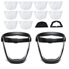 Plastic Face Shield (2 Pack) Full Safety Protection Equipment With For U.... Fixed Price $30.34.