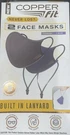 2 Copper Fit Never Lost Face Masks W/lanyard -1 Blue & Charcoal. Fixed Price $12.99.