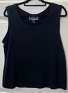 Karen Scott Xl Wide Strap Tank Top Round Neck Sleeveless 100% Cotton Black. Fixed Price $9.00.